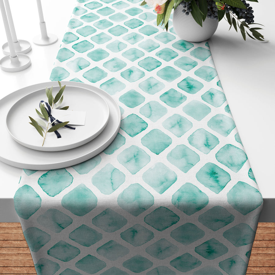 Green Watercolour Runner