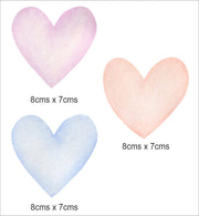Multi-Coloured Hearts Wall Stickers