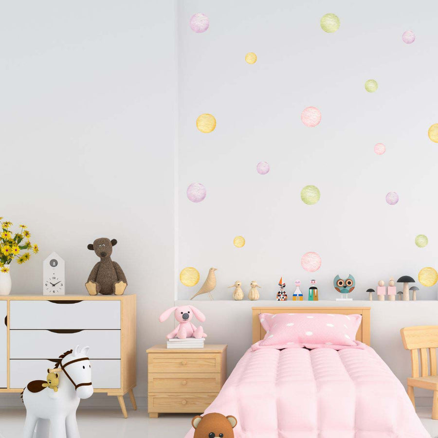 Multi-Coloured Dot Wall Stickers