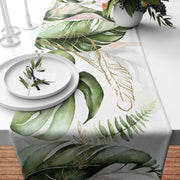 Pink and Green Leaves Runner