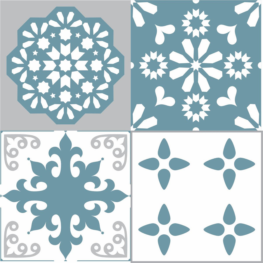 Blue and Grey Wall Stickers