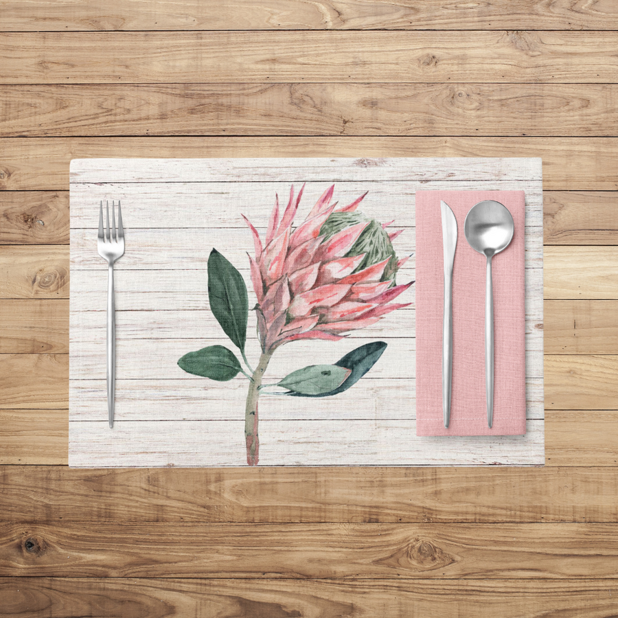 Whitewash Wood Proteas Placemats