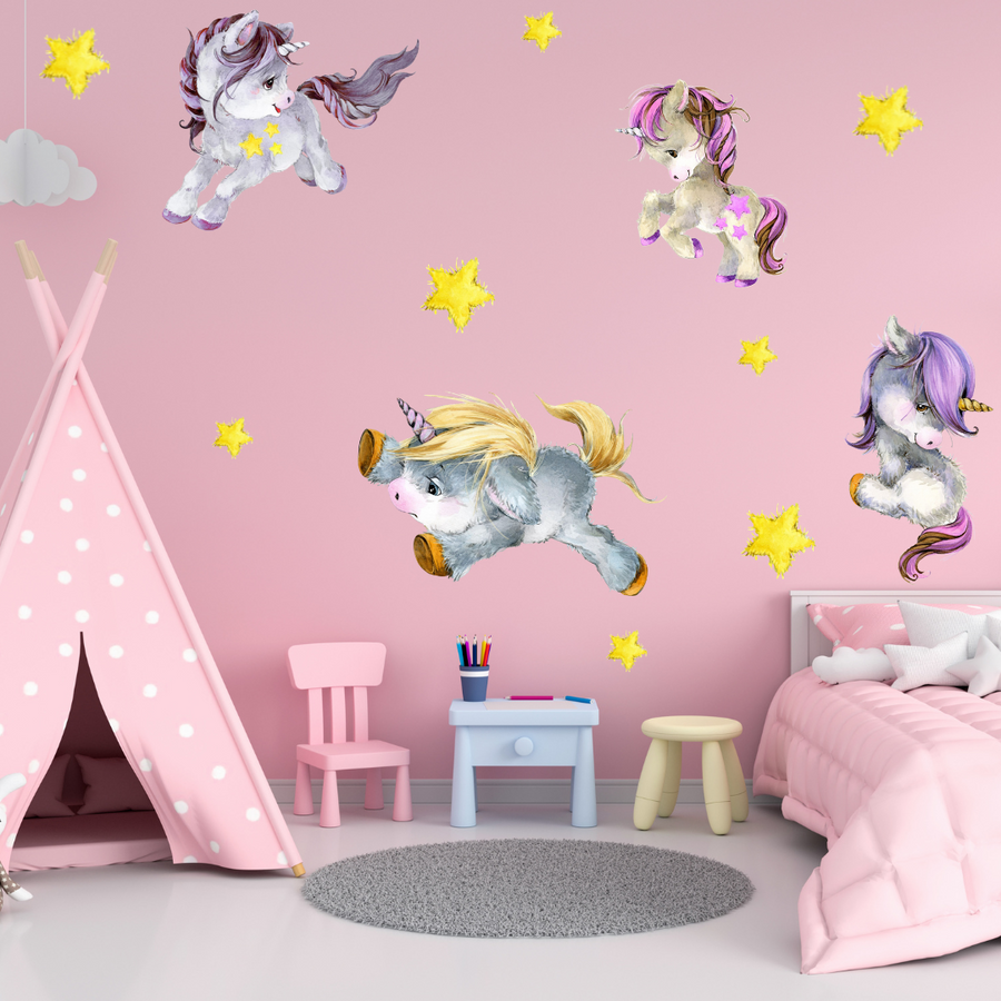 Naughty Unicorns Wall Stickers