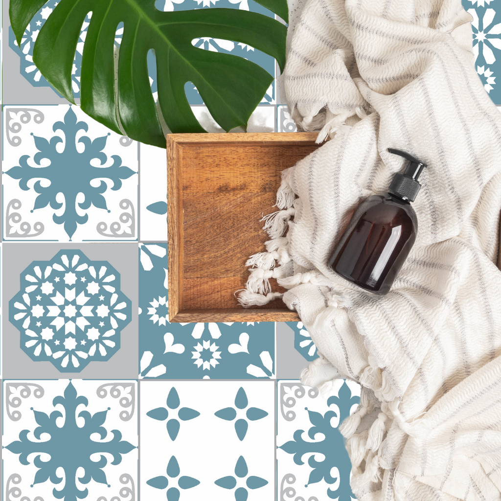 Blue and Grey Wall Stickers Coral Designs