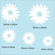 White Odd Shaped Daisies Wall Stickers