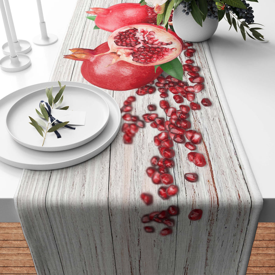 Whitewash Wood & Pomegranates Runner