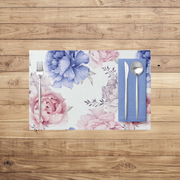 Blue and Pink Peonies Placemats