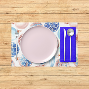 Blue Christmas Balls PVC Placemats