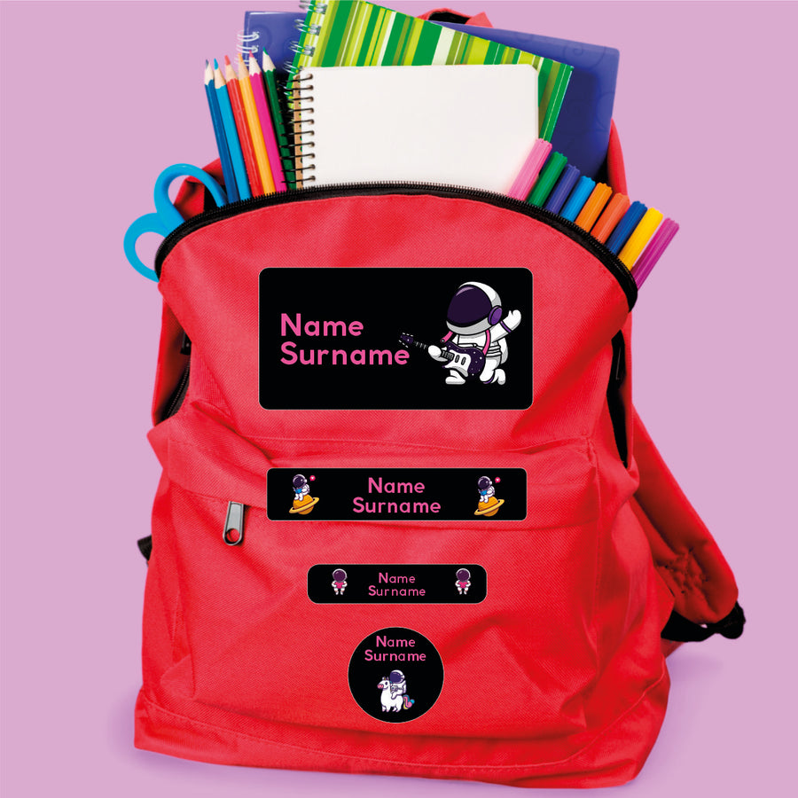 Astronaut Girls Stationery Labels