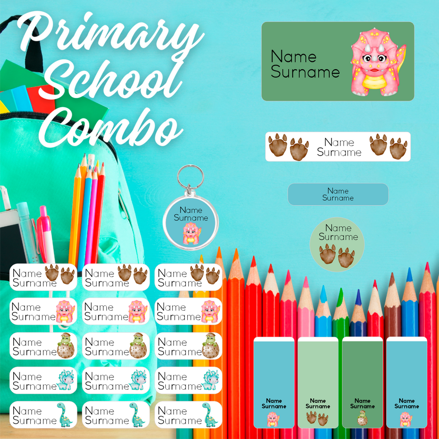 Baby Dino Primary School Label Combo