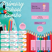 Ballerina Princess Primary School Label Combo