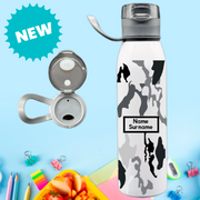 Black Camo Stainless Steel Personalised Bottle