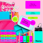 Bright Colours Maxi School Stationery Pack Coral Designs