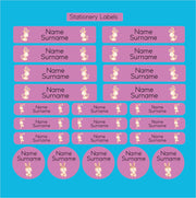 Coral Designs Pre-Primary Label Combo with personalised waterproof name labels 