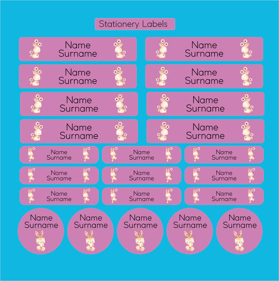 Coral Designs Pre-Primary Label Combo with personalised waterproof name labels 