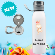 Cute Bunnies Stainless Steel Personalised Bottle