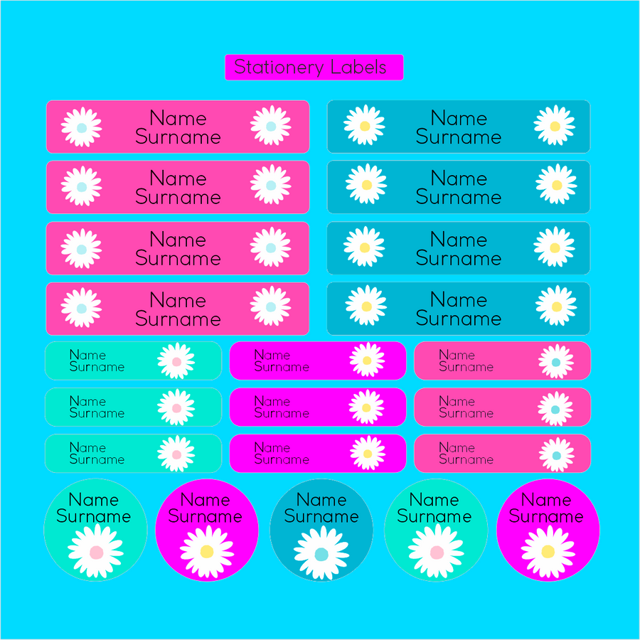 Daisy Stationery Labels