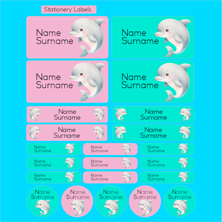 Dolphin Stationery Labels