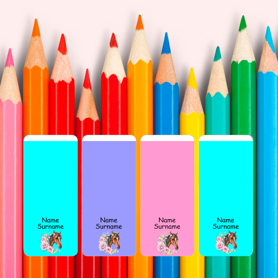 Flower Horse Wrap Around Pencil Labels