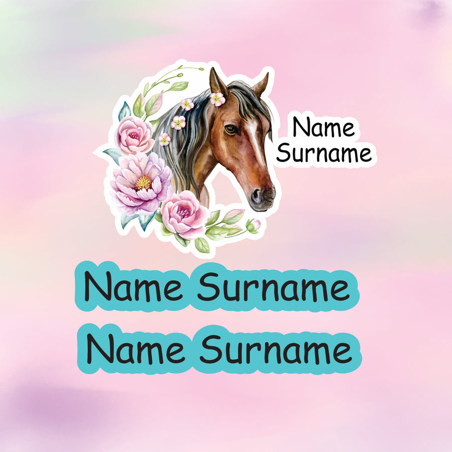 Flower Horse Tub Label