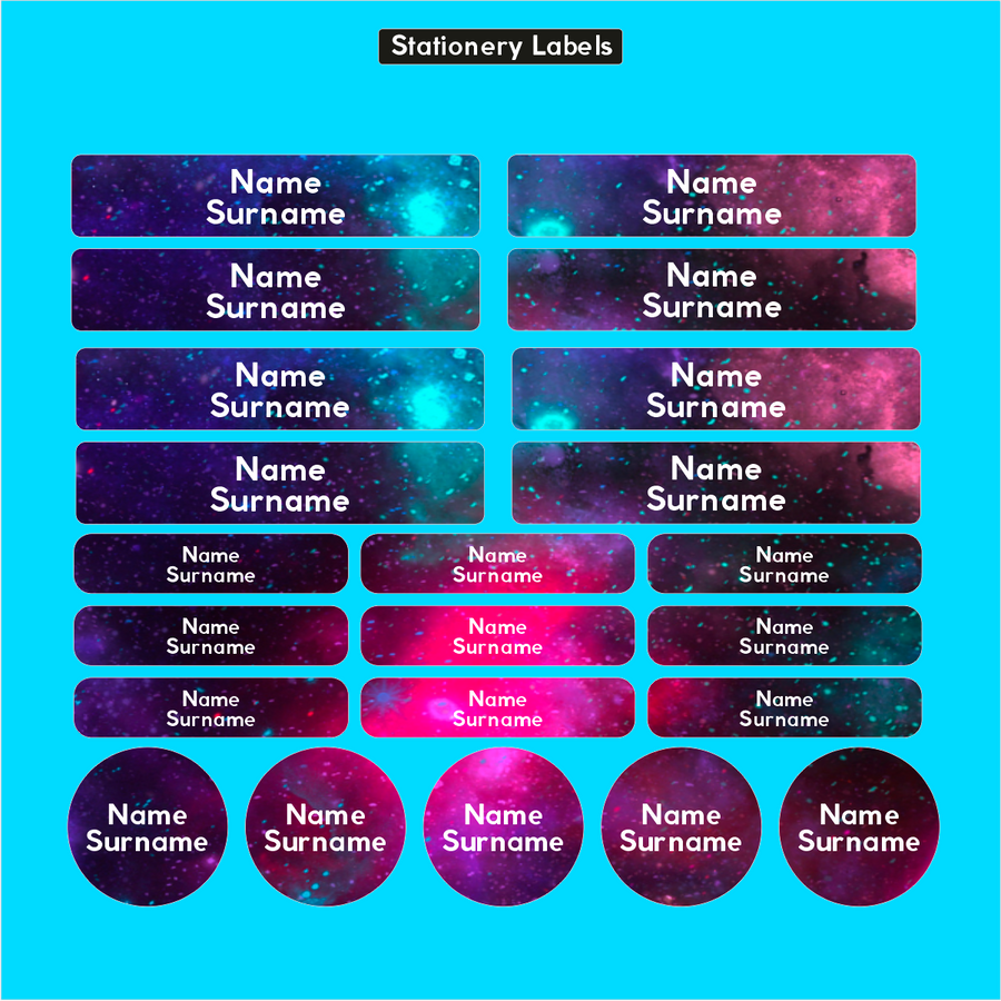 Coral Designs Pre-Primary Label Combo with personalised waterproof name labels 