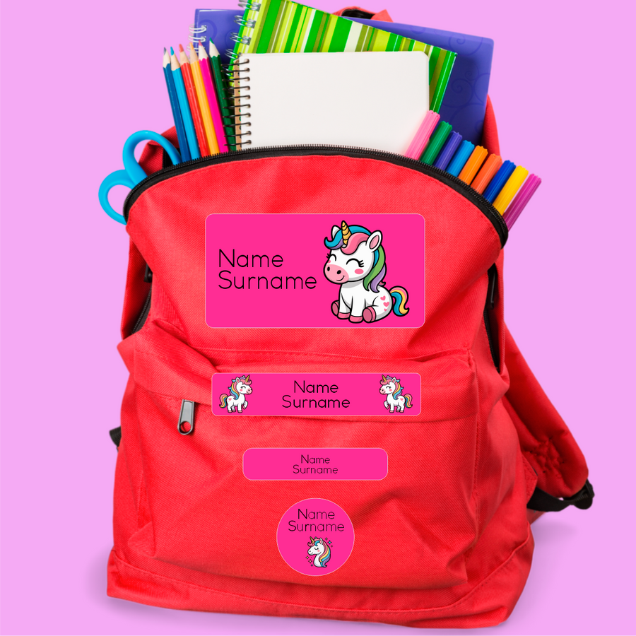 Happy Unicorn Stationery Labels