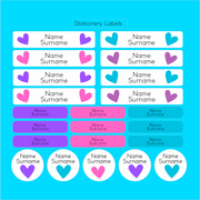 Hearts Stationery Labels