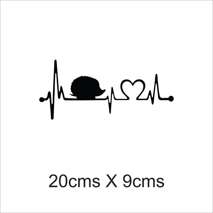 Hedgehog Heartbeat Car Sticker