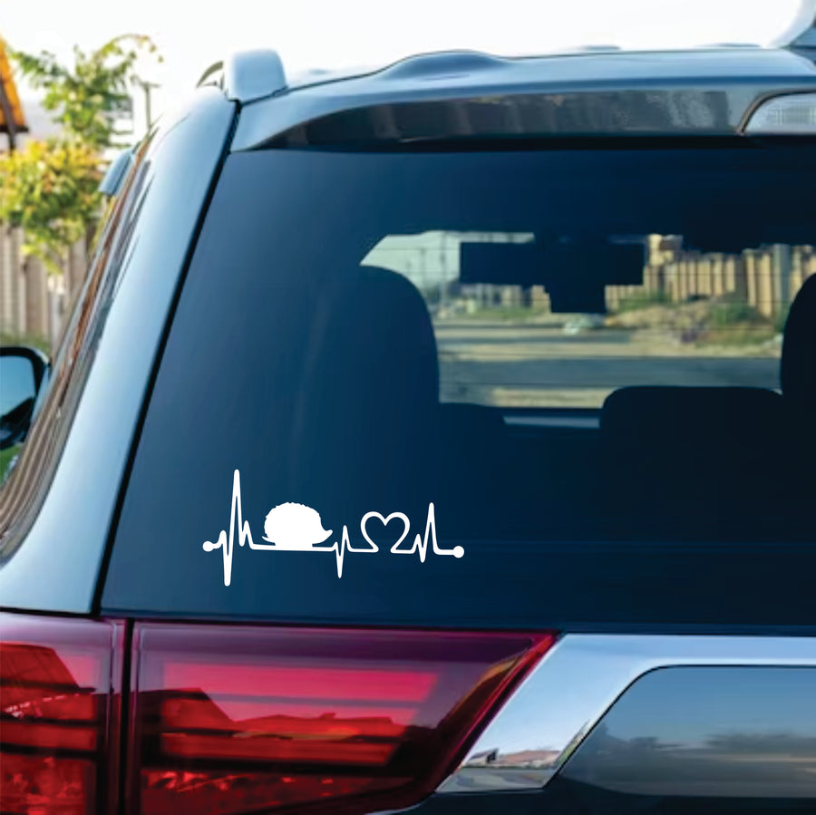 Hedgehog Heartbeat Car Sticker