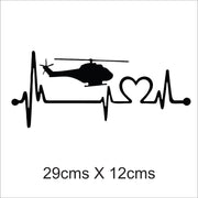 Helicopter Heartbeat Car Sticker