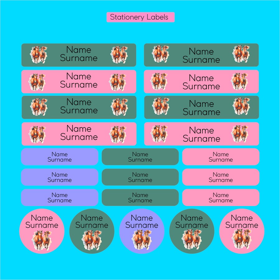 Horse Animal Stationery Labels