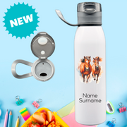 Horses Stainless Steel Personalised Bottle