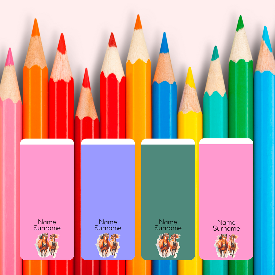 Horses Pencil Wrap Around Pencil Labels