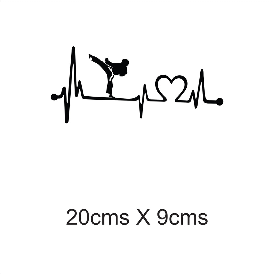 Karate Heartbeat Car Sticker