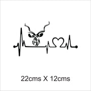 Kudu Head Heartbeat Car Sticker