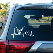 Kudu Head Heartbeat Car Sticker
