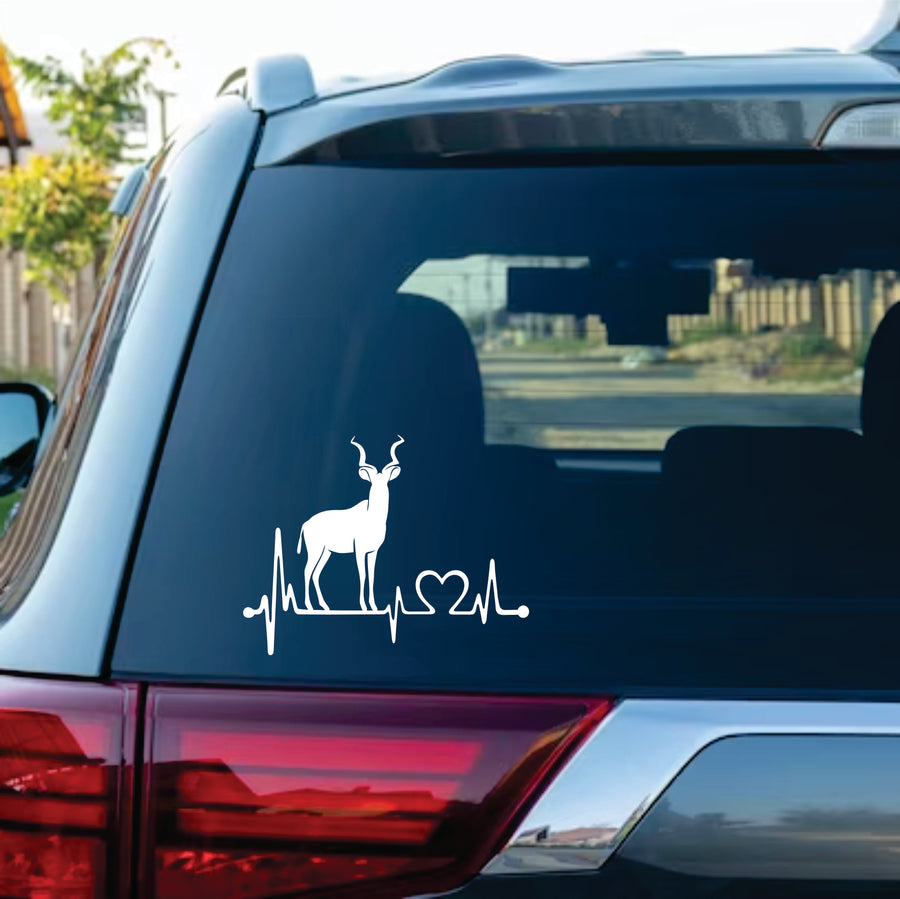 Kudu Heartbeat Car Sticker