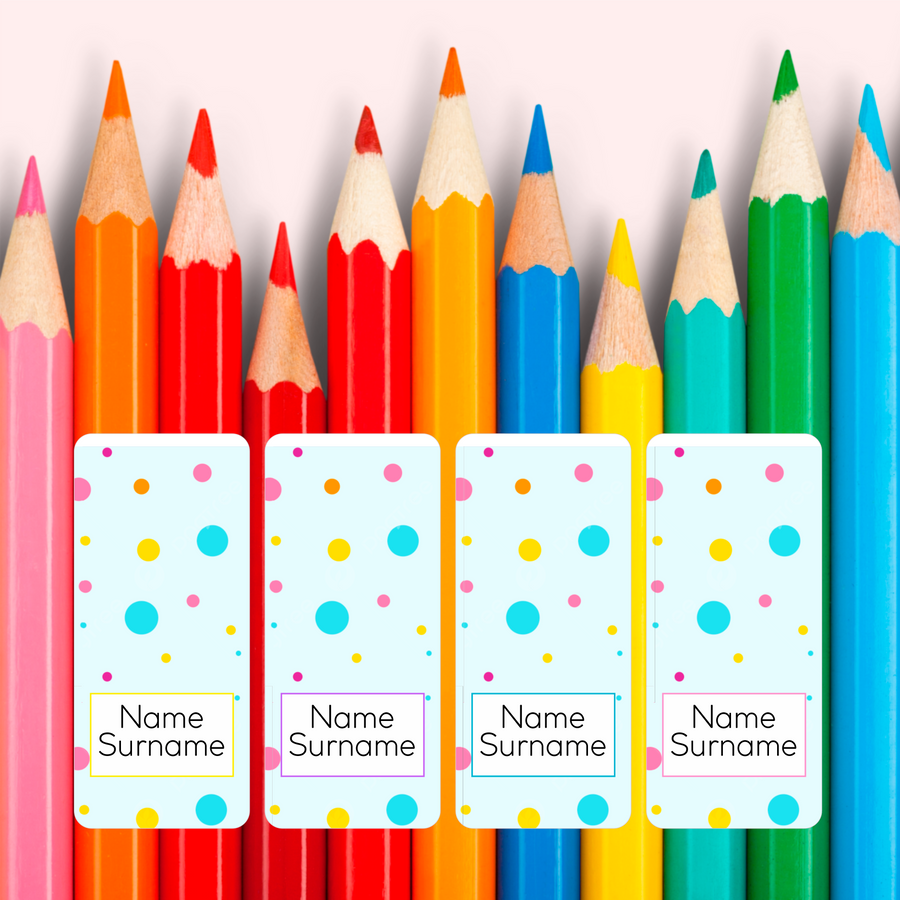 Lots of Dots Wrap Around Pencil Labels