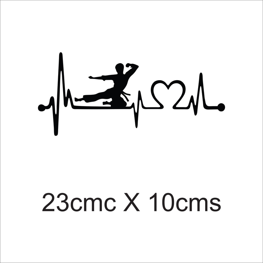 Martial Arts Heartbeat Car Sticker