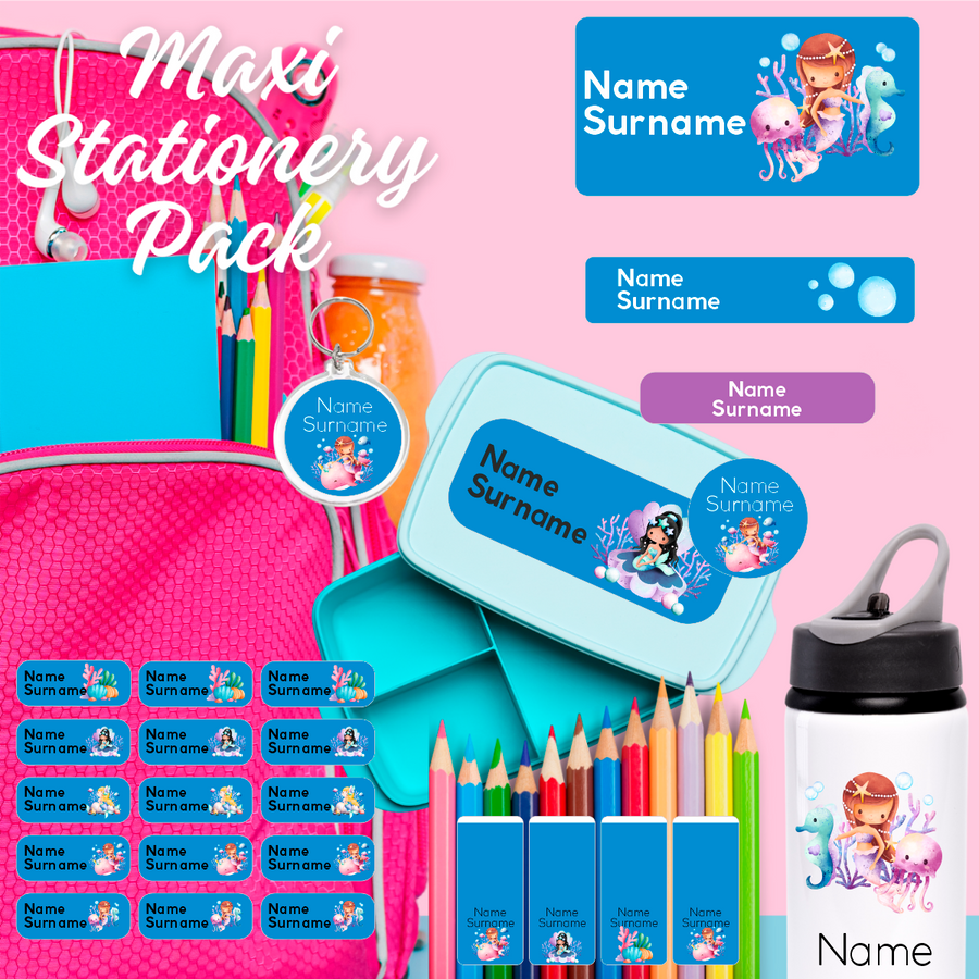Mermaid Stationery Label Maxi Combo