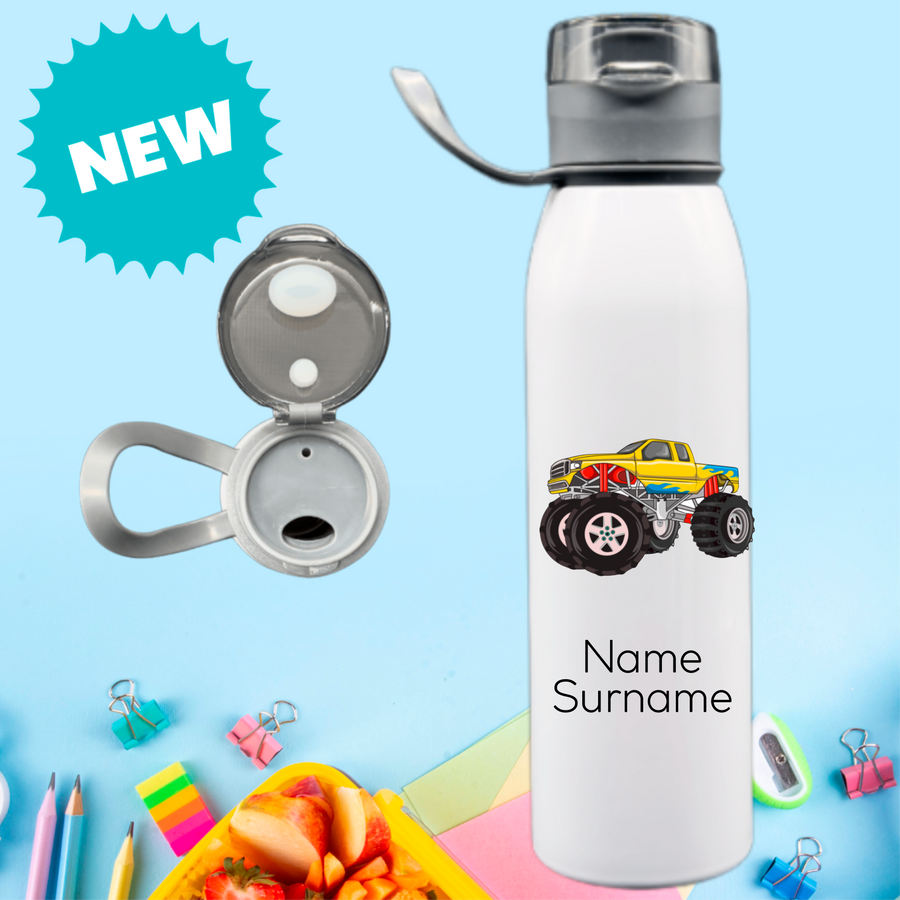 Monster Truck Stainless Steel Personalised Bottle