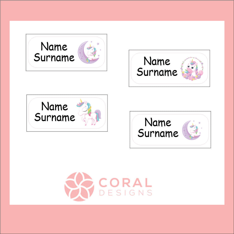 Pastel Unicorn Peel & Stick Clothing Labels