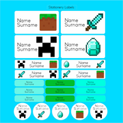 Pixel Games Stationery Labels
