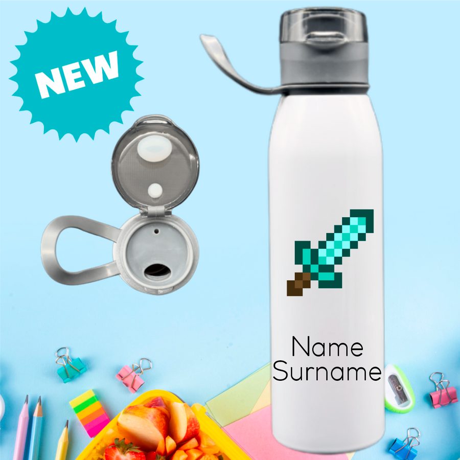 Pixel Games Stainless Steel Personalised Bottle