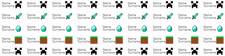 Pixel Games Clothing Labels