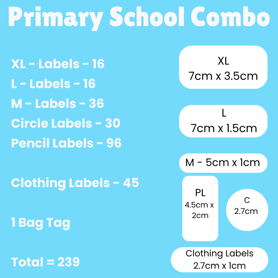Primary Labels Fairies Primary School Label Combo – Coral Designs