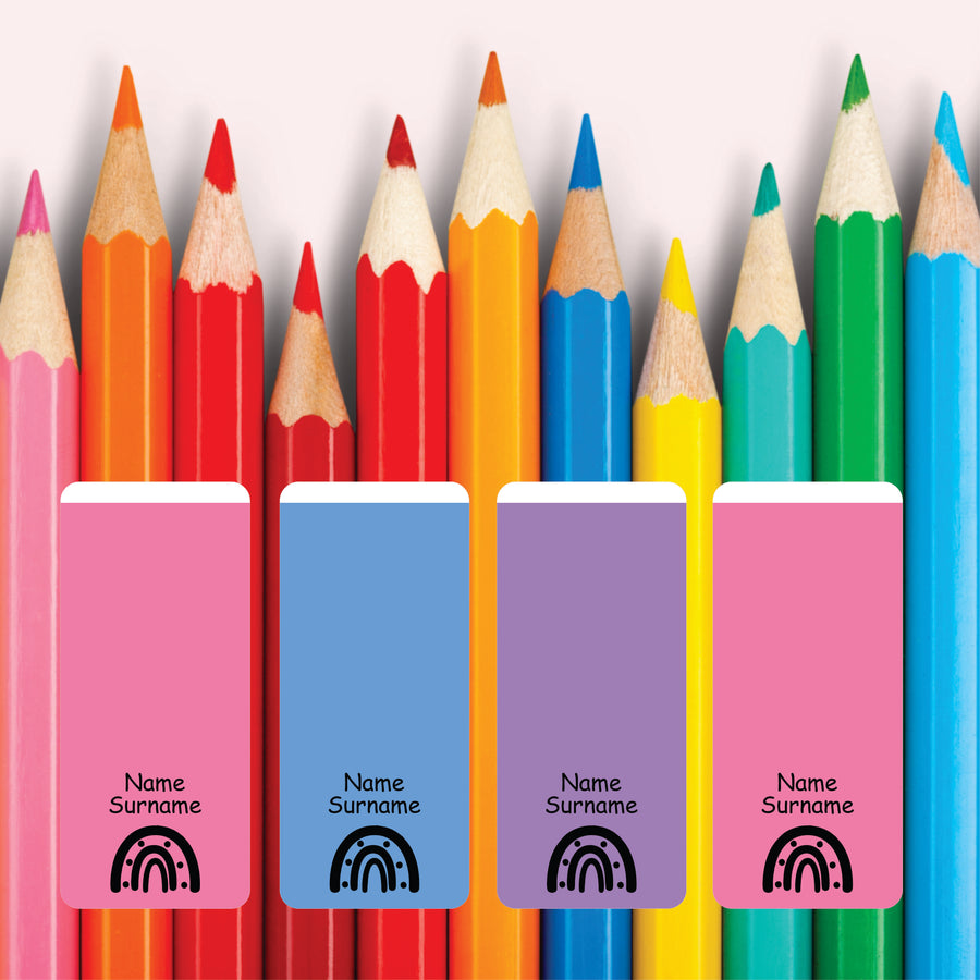 Rainbow Wrap Around Pencil Labels