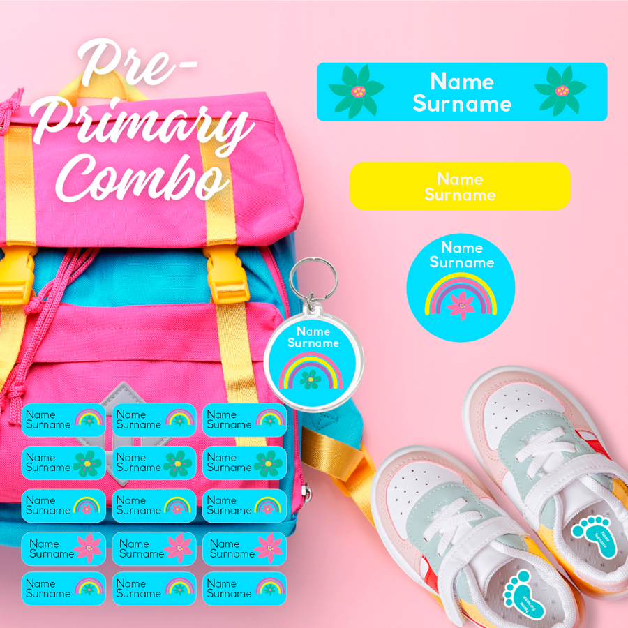 Rainbow and Flowers Pre-Primary Label Combo