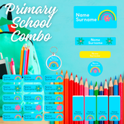 Rainbow and Flowers Primary School Label Combo