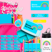 Rainbow and Flowers Stationery Label Maxi Combo